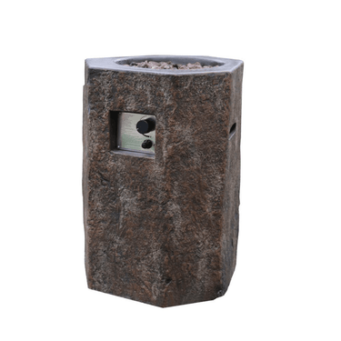 Modeno Basalt Hexagon Concrete Fire Pit Column, Hidden Propane Storage - OFG601-LP